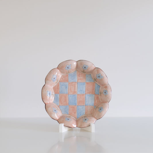 Checkered Flower Plate